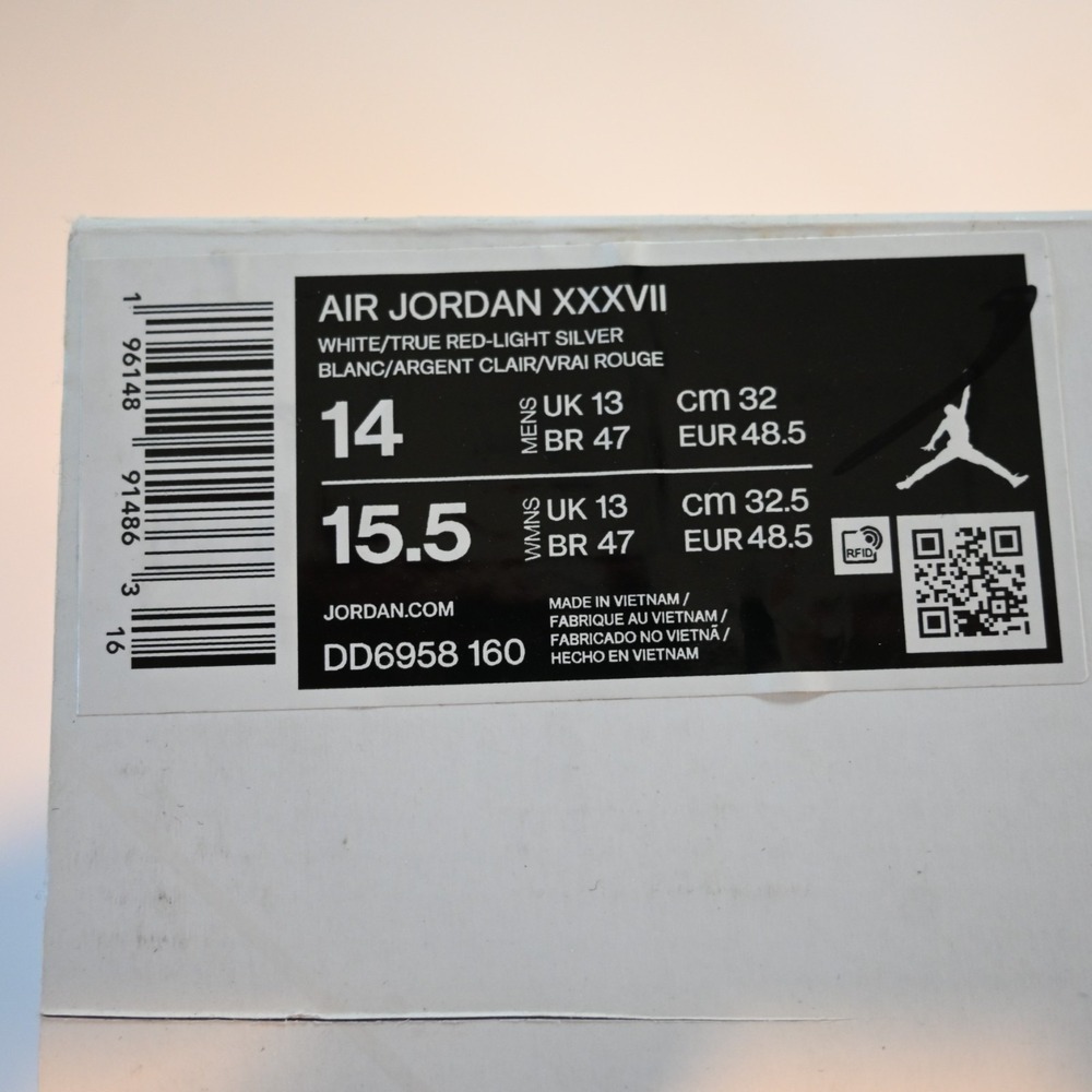 NEW Nike Air Jordan Mens 14 XXXVII White Red Silver Black Green DD6958-160